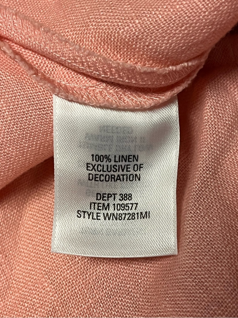 Nordstrom 100% Linen Blush Pink Maxi Skirt Large Pull On Cottage Prairie Coastal - Picture 7 of 9